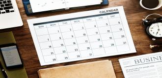 calendar on table